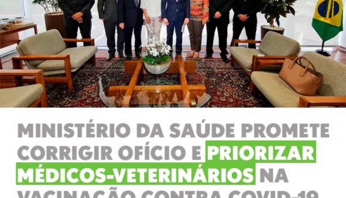 Ministério da Saúde promete corrigir ofício e priorizar médicos-veterinários na vacinação contra a Covid-19