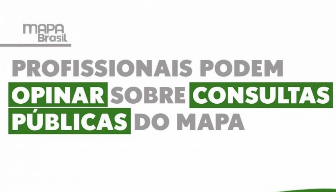 Profissionais podem opinar sobre consultas públicas do MAPA