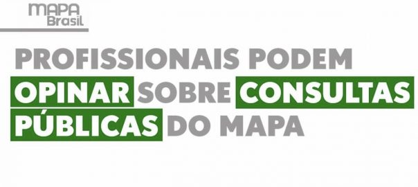 Profissionais podem opinar sobre consultas públicas do MAPA