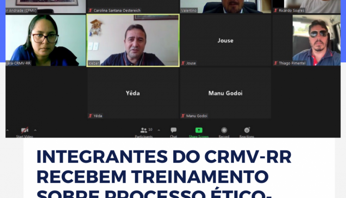 Integrantes do CRMV-RR recebem treinamento sobre Processo Ético-Profissional