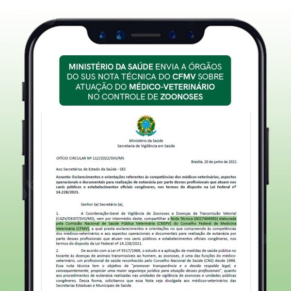Ministério da Saúde envia a órgãos do SUS nota técnica do CFMV sobre atuação do Médico-Veterinário no controle de zoonose