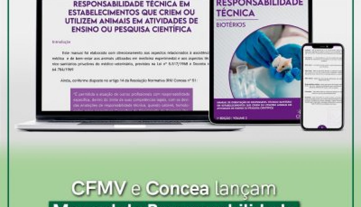 CFMV e Concea lançam Manual de Responsabilidade Técnica de Biotérios