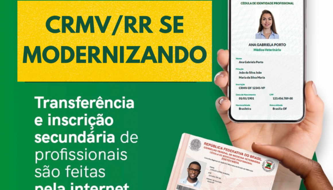 CRMVRR se modernizando: Transferência e inscrição secundária de profissionais são feitas pela internet