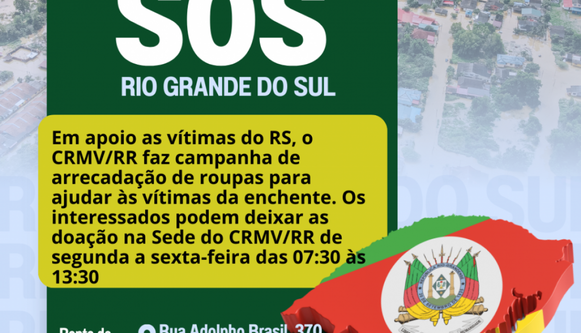 CRMV/RR arrecada doações de roupas em apoio as vítimas da enchente no RS