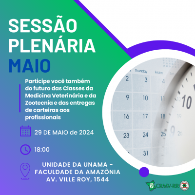 Confira a data da Plenária para maio e participe